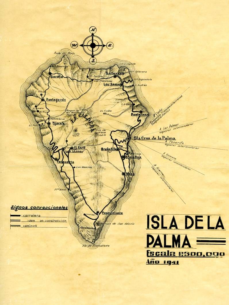Mapa alzado de La Palma 1941